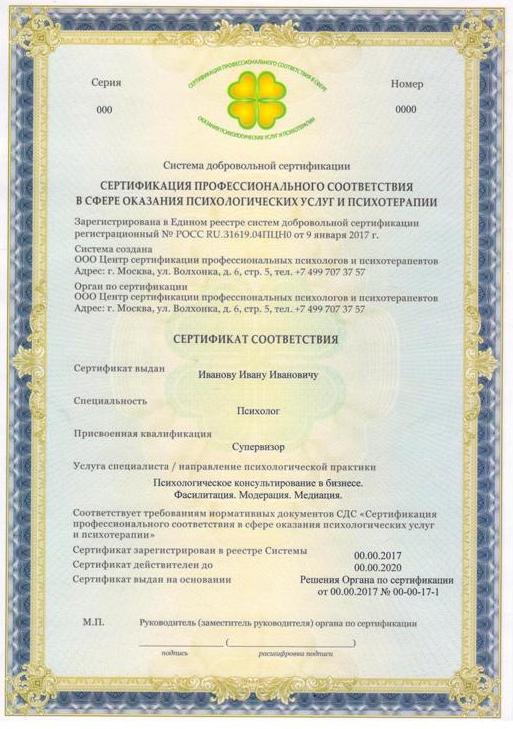сертификат бизнес психолог